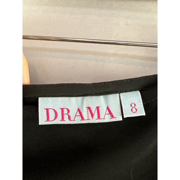 Drama Womens Black Polyester Flared Skirt Size 8 - Picture 2 of 5